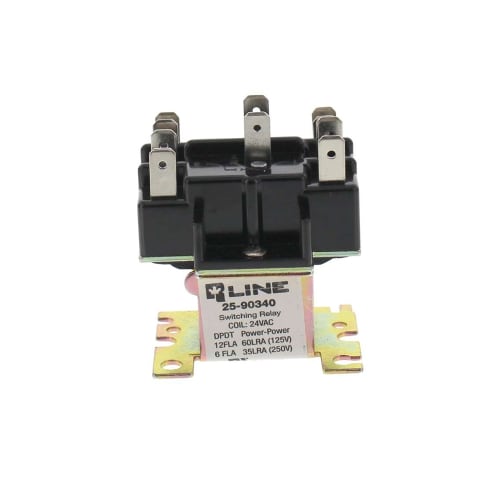DPDT HVAC Switching Semi-Enclosed Relay, 24V